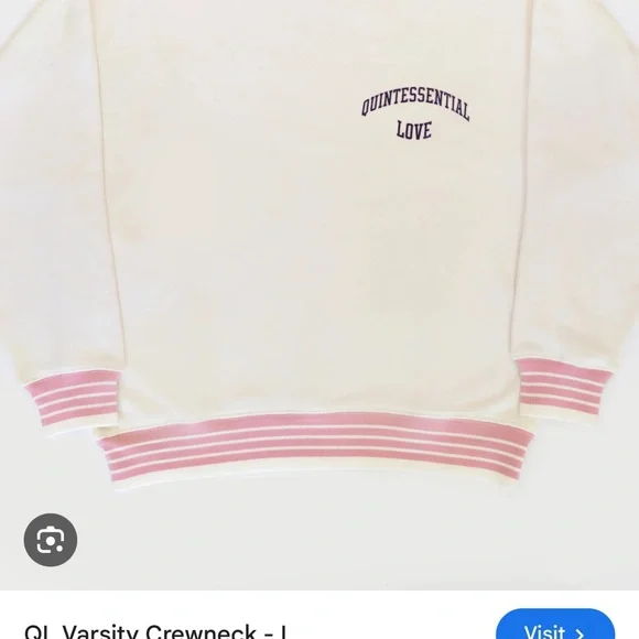 ISO Quintessential Love White and Pink Crewneck NOT FOR SALE - Picture 1 of 1